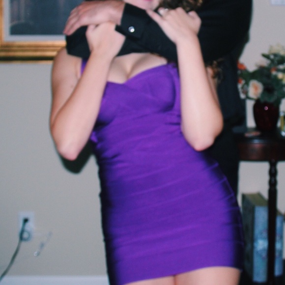 Purple Bandage/Bodycon Dress - Picture 9 of 10